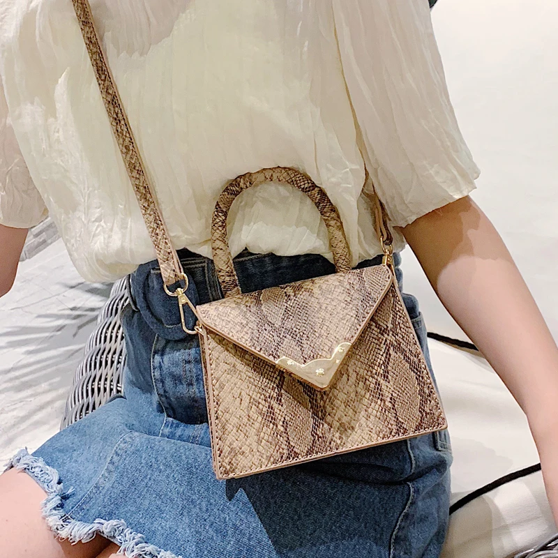 [BXX] Женская сумка через плечо на одно плечо, универсальная, индивидуальная змеиная Портативная сумка, Женская Винтажная сумочка, посылка HF206