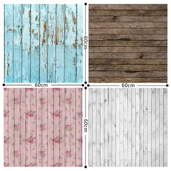 

HUAYI 4pc 0.6x0.6m Wood Floor Backdrop Backgrounds Studio Photography Props Backdrops for small objects GY-020