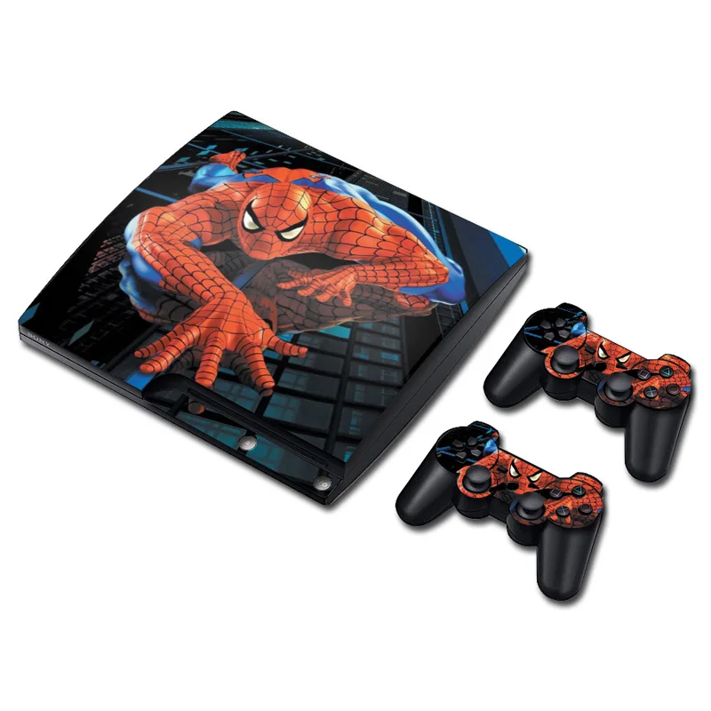Марвел Человек-паук Кожа Наклейка для PS3 Slim playstation 3 консоли и контроллеры для PS3 скины наклейки Винил