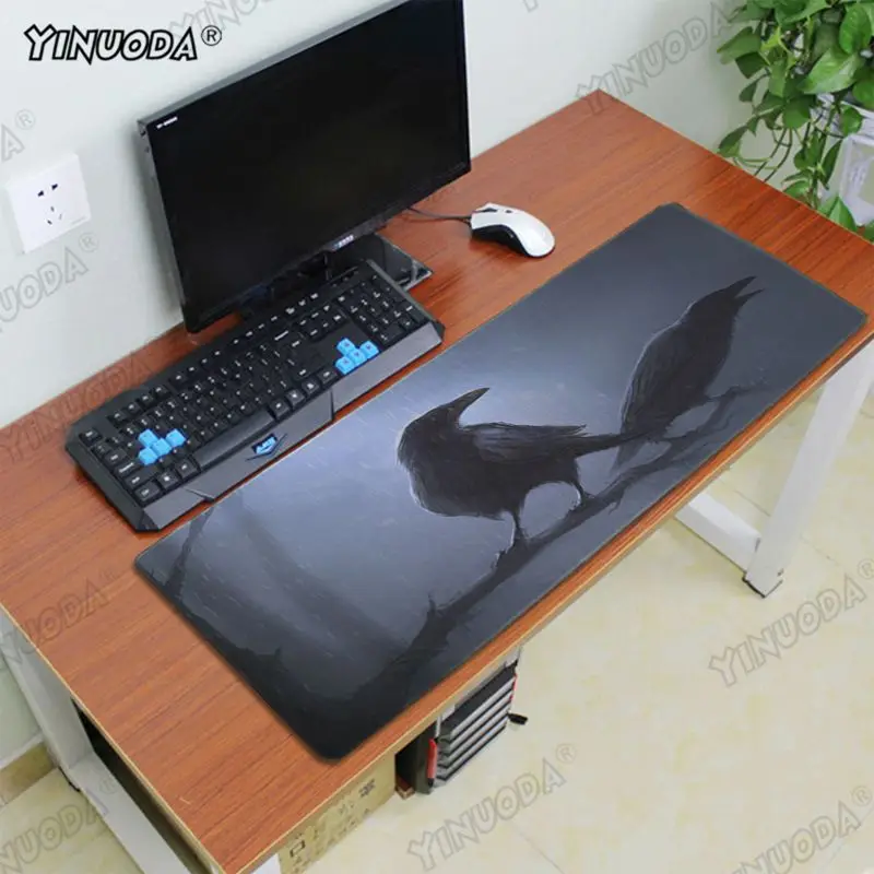Yinuoda мой любимый черный ворона игровой Настольный коврик для ноутбука резиновый