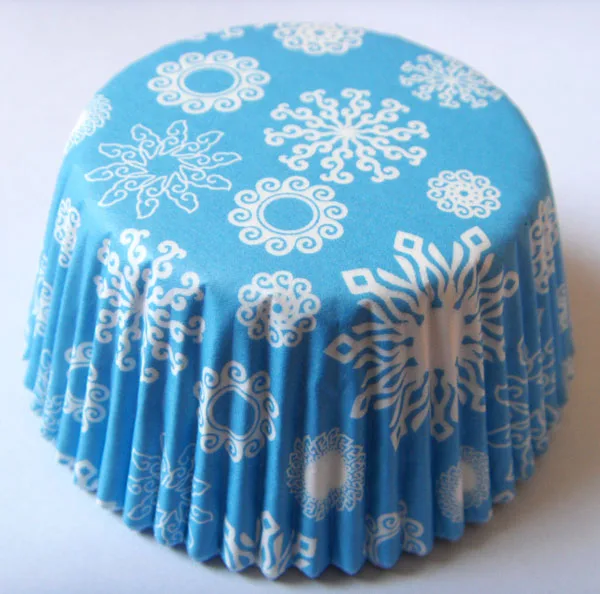 1000x горячий Веселый Рождественский Снеговик Снежный синий бумажный Свадебный кекс Лайнер Маффин чашка торт выпечка плесень чехол - Цвет: blue snowflake