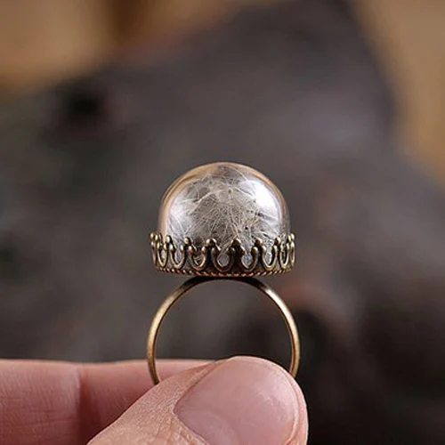 3 шт. настоящее кольцо с одуванчиком Dandelion Wish кольцо Корона база кольцо Установка кольцо для террариума подарок для нее