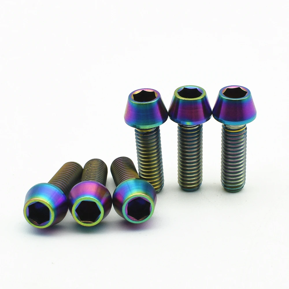 

Titanium Bolts M5 x18/20mm Ti Bolt Front Dial Pipe Clamp Stand upright Allen Head Cone Head Titanium Screw Ti Fastener