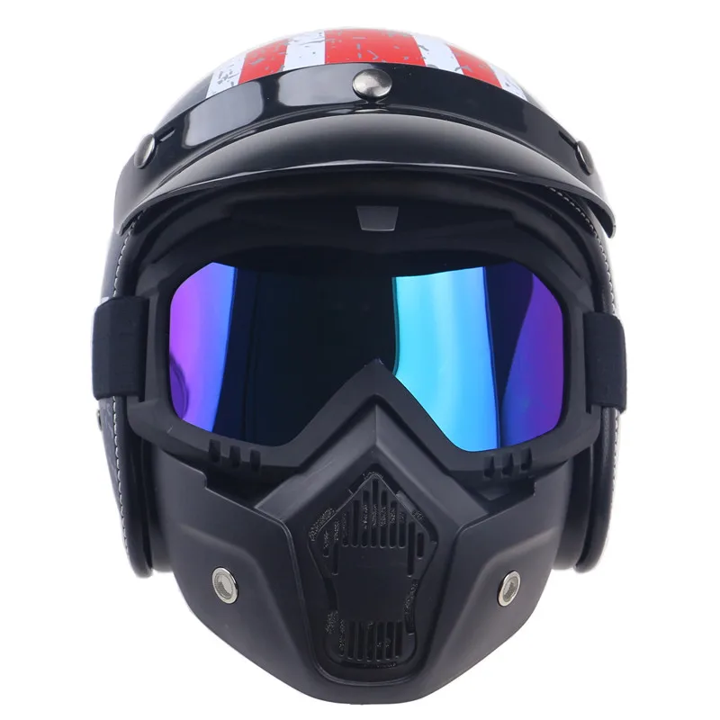ZR052 серии 3/4 jet мотоциклетный шлем DOT утвержден старинный капитан дизайн с маской