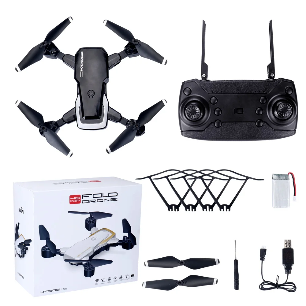 LF609 2,4G Wifi FPV RC Дрон с камерой 0.3MP/2.0MP бесщеточный Радиоуправляемый квадрокоптер RTF складной 3D откидной держатель на голову дропшиппинг