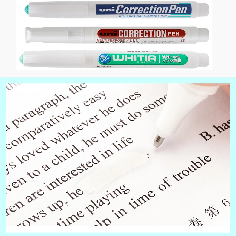 UNI Correction Pen 8ml 1.0mm Fluid Rolling Ball Metal/Plastic Tip