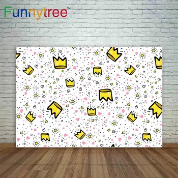 

Funnytree backgrounds for photography cartoon icon princess prince doodle golden crown hearts stars dream fantasy backdrops