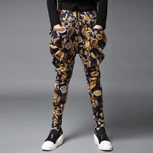 Новинка года осень-зима мужские повседневные мужские брюки больших размеров обтягивающие брюки Одежда для влюбленных свободный размер сценические костюмы певицы