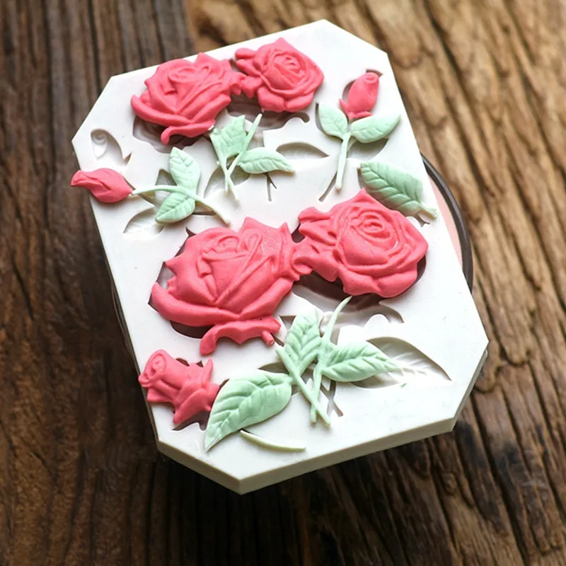 1PC Rose Bouquet Silicone Mold DIY Chocolate Fudge Mold Baking Pan Kitchen Accessories