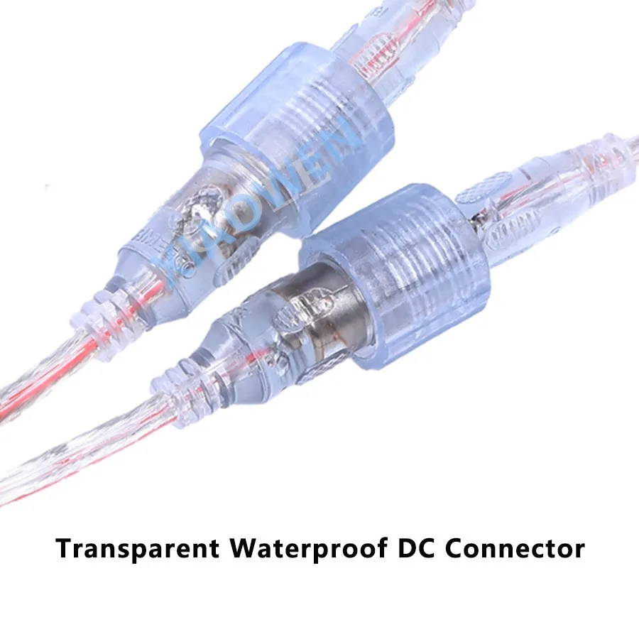 DC 5,5x2,1 мм IP68 Водонепроницаемый DC разъем 2 контактный разъем питания провода для одноцветной светодиодной ленты, 1 пара/лот