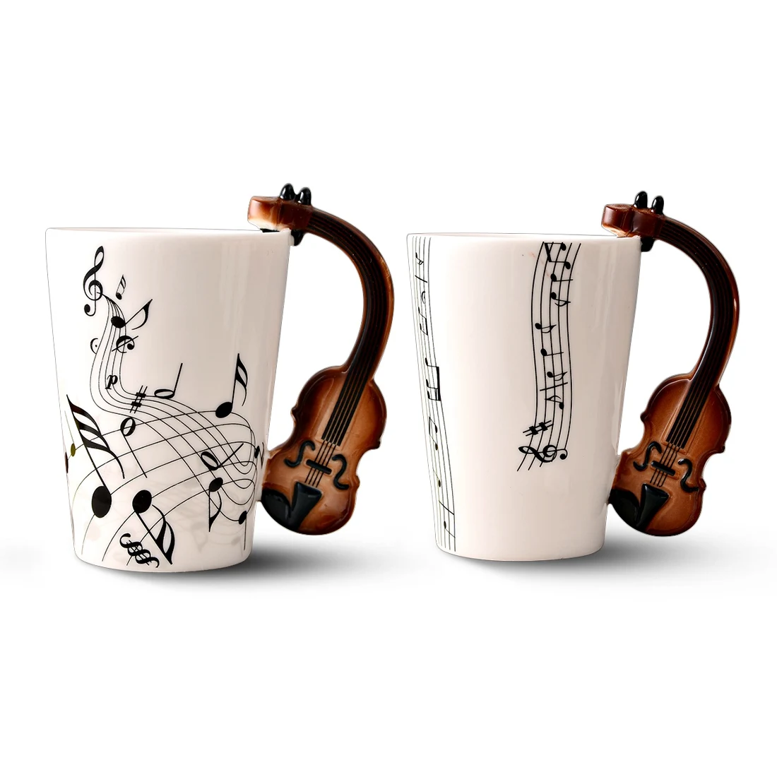 

Creative novelty handle ceramic cup free spectrum coffee milk tea cup personality mug unique musical instrument gift cup