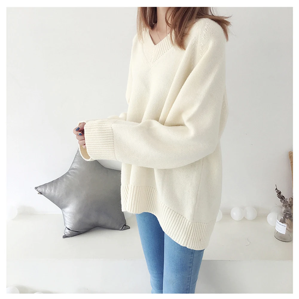 V Neck Drop Shoulder Loose Chunky Sweater Flare Sleeve Oversize Pullover Winter Warm Sweater Fashion Knit Sweater Coat V Neck Drop Shoulder Loose Chunky Sweater Flare Sleeve Oversize Pullover Winter Warm Sweater Fashion Knit Sweater Coat