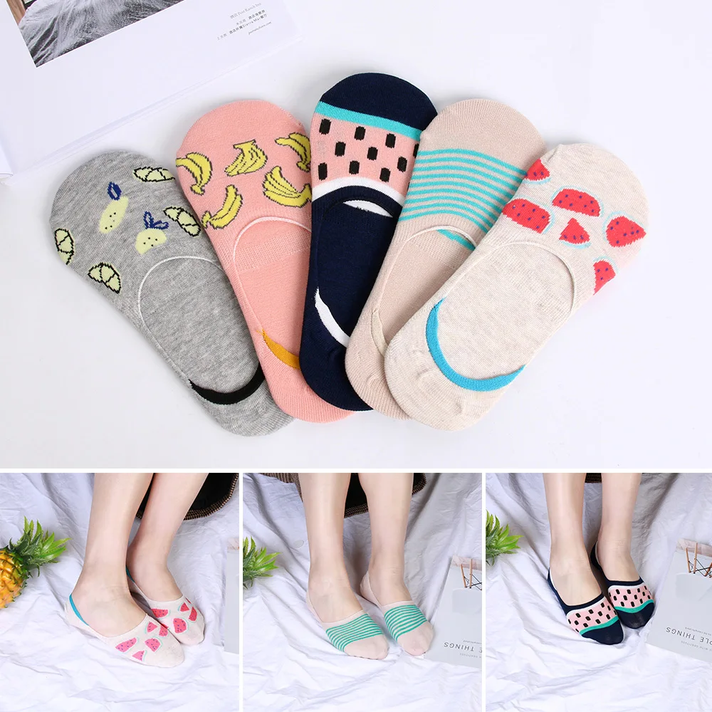 

Summer Women Fashion Socks Fruit Invisible Short Socks Sweet Comfortable Cotton Boat Socks Female Ankle Low Cute Casual Socks