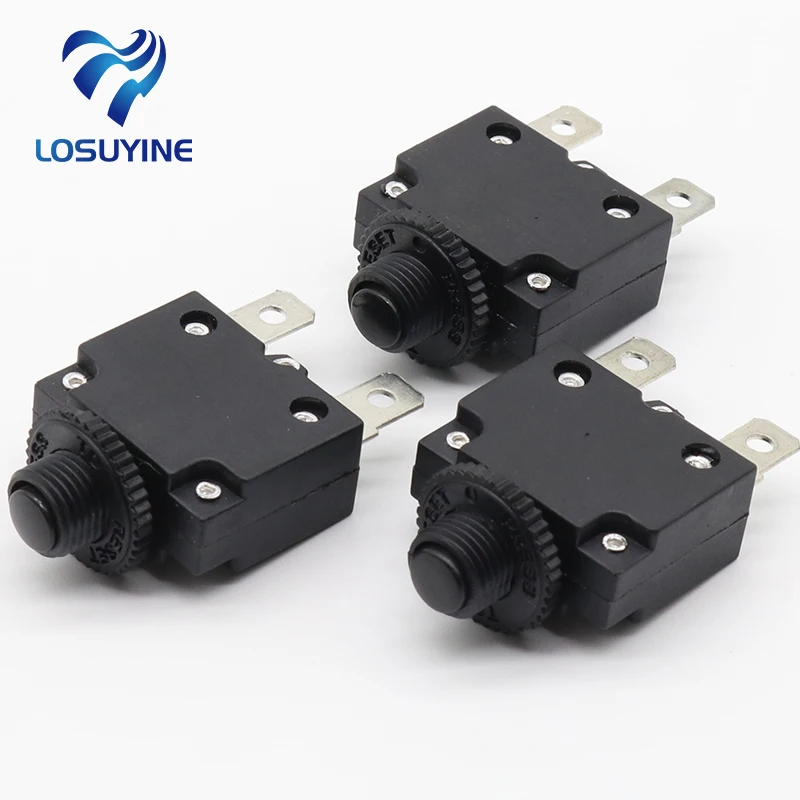 

1 pcs thermal switch circuit breaker overload protector 3A,4A,5A,6A ,7A, 7.5A ,8A,10A,15A,18A,20A,25A,30A overload switch
