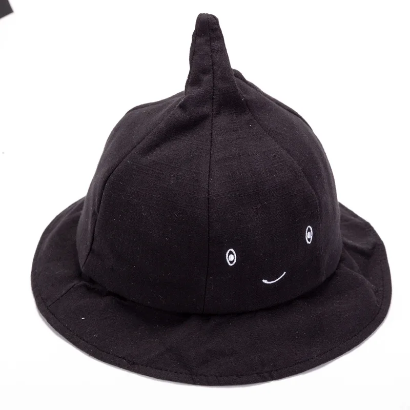 

Fashion Child Cute Solid color smiley face Fisherman Bucket Hat Cap Folding Basin Caps Hats For Children Fishing Hat Accessories