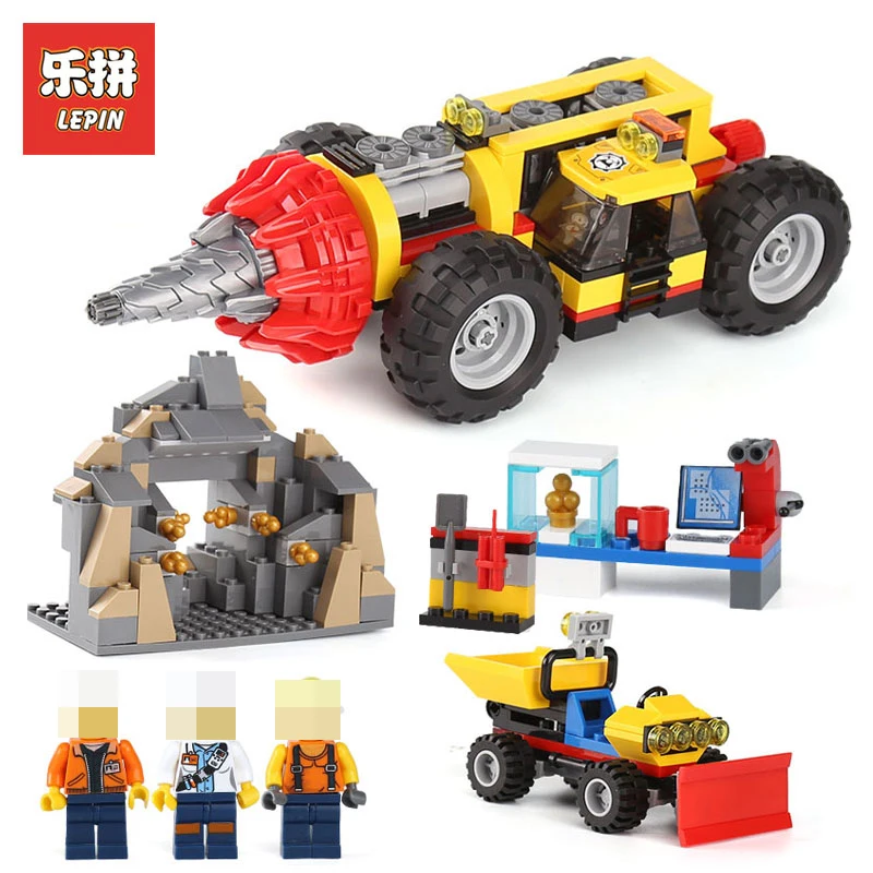 

Lepin 02101 329Pcs Genuine City Series LegoINGlys 60186 Mining Heavy Drill Bit Set Building Blocks Bricks Toys Model for boys