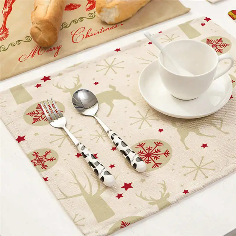 1Pcs Bowl Fork Placemat Mat Decoration Home Party Christmas Dining Table #2n5 (13)