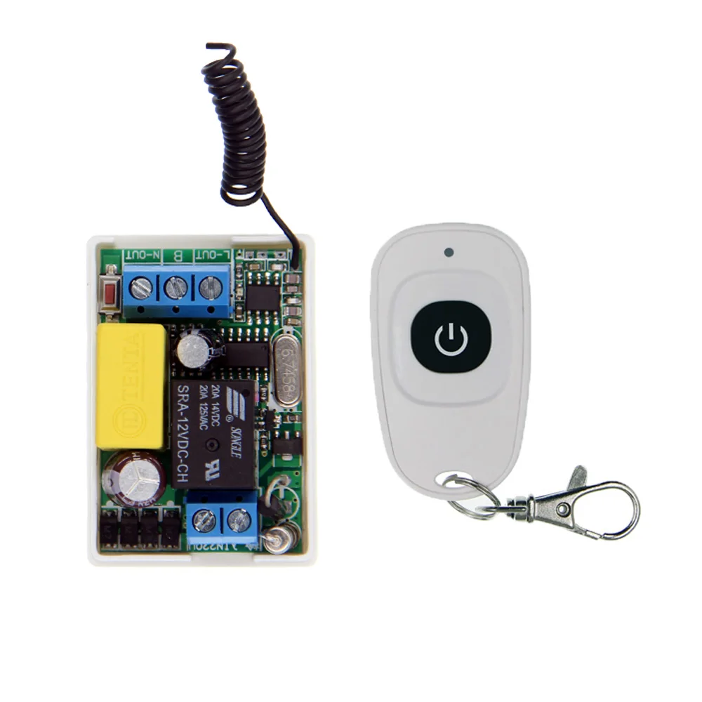Mini Size 220V 1CH 1CH 10A Wireless Remote Control Switch Relay Receiver Waterproof Transmitter 315 433