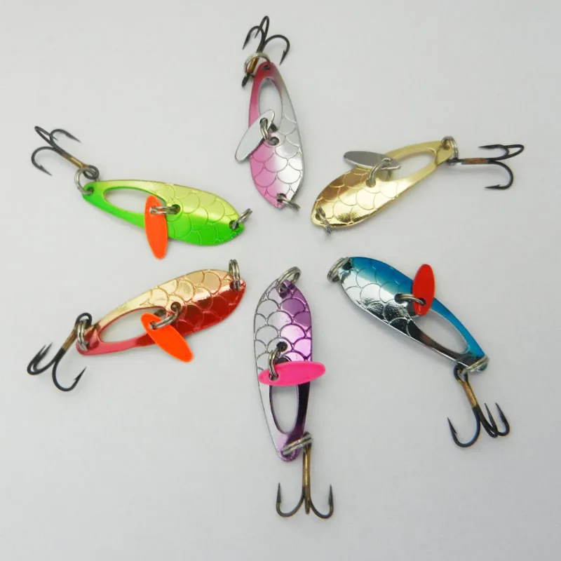 Mini ice fishing lure metal bait 2.6cm/1.02g 6 colors combined fishing