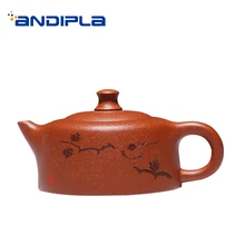 180 ML аутентичный китайский чайник для заварки чая Фиолетовый Глиняный заварочный чайник Drinkware все ручной работы Винтаж НЕОБРАБОТАННАЯ руда Чёрный чай горшок Chahai Tieguanyin Чай чайник подарок