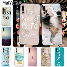 Maiyaca mapa świata plany podróży nowa luksusowa moda telefon komórkowy etui na Huawei P20 P20 pro Mate10 P10 Plus Honor9 cass(China)