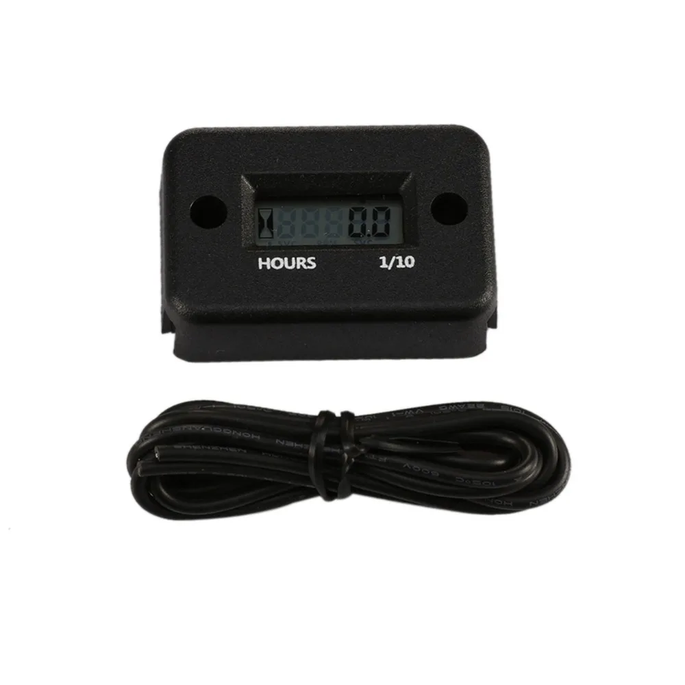New Arrival Motorcycle Waterproof Digital Tach Hour Meter Gauge LCD for 4 Stroke Gas Engine Car