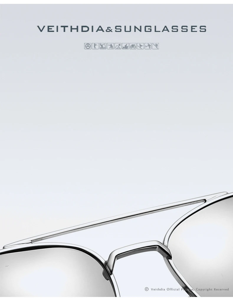 Бренд veithdia солнцезащитные очки унисекс Женские очки oculos de sol для вождения поляризованные солнцезащитные очки с зеркальным покрытием для мужчин 2736