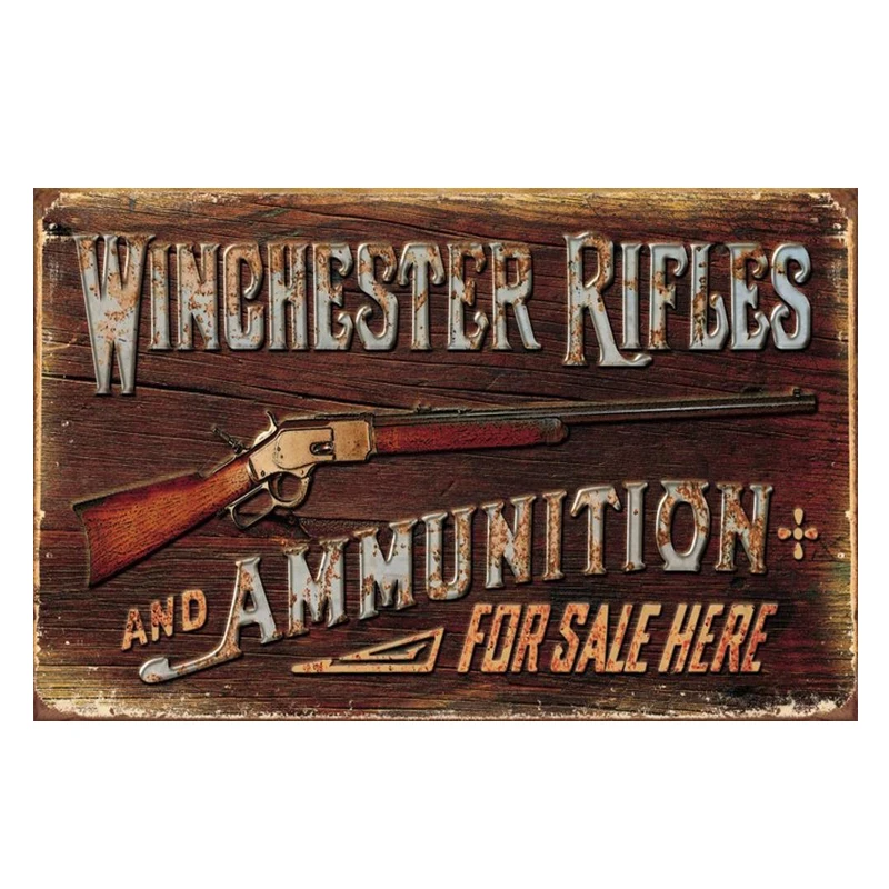 Winchester Rifle Ammo Ad metal tin sign wall ornaments 