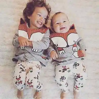 2017 весенне осенние милые топы с принтом лисы для новорожденных футболка длинным