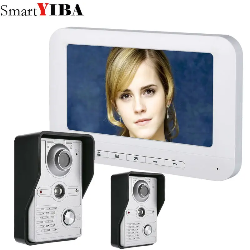 SmartYIBA Home Security Intercom 7''Inch Wired Video Door Phone System Visual Video Intercom Doorbell 1 Monitor 2 Camera Kit цена SmartYIBA Home Security Intercom 7''Inch Wired Video Door Phone System Visual Video Intercom Doorbell 1 Monitor 2 Camera Kit цены онлайн