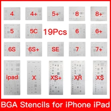 19 шт. полный набор IC чип наборы трафаретов для пайки BGA для iPhone XS MAX XR 8p 7 6s 6 SE 5S 5C 5 4S iPad высокое качество