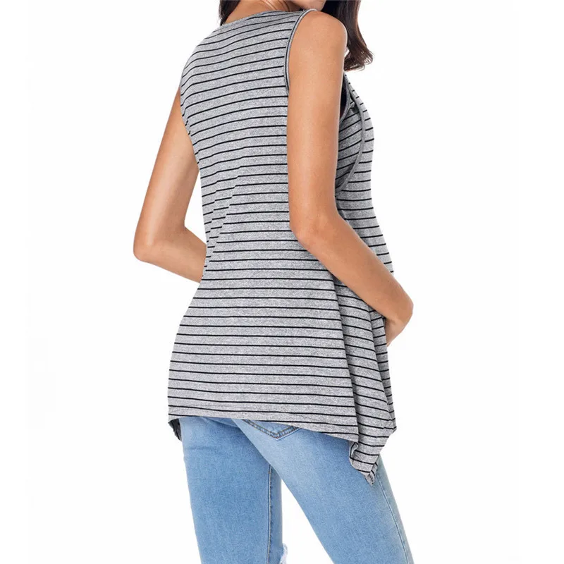 maternity tees Pregnant Stripe Maternity Clothes Nursing Breastfeeding o-neck Vest Top maternity gowns ladies summer clothes