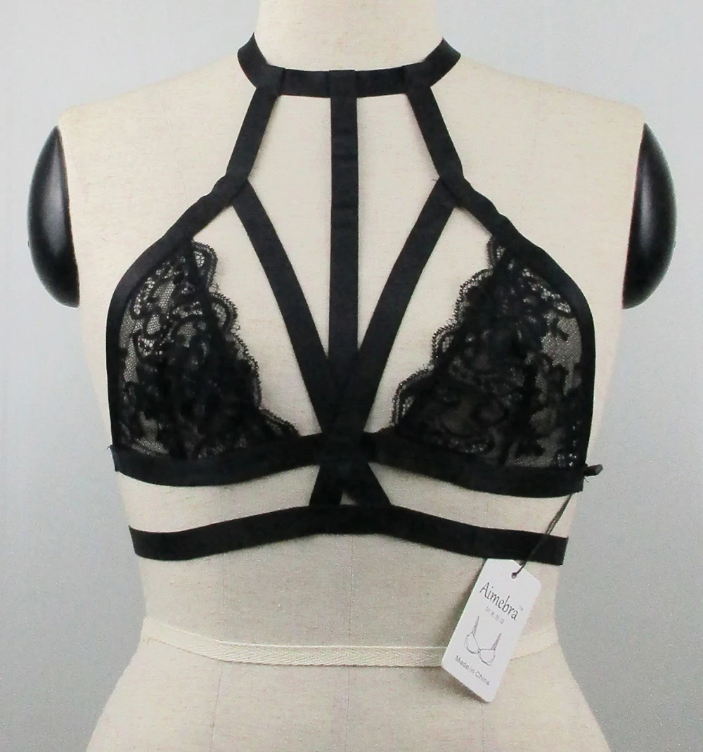 Aimebra Новый сексуальный черный мягкий качество кружева strappy Треугольники