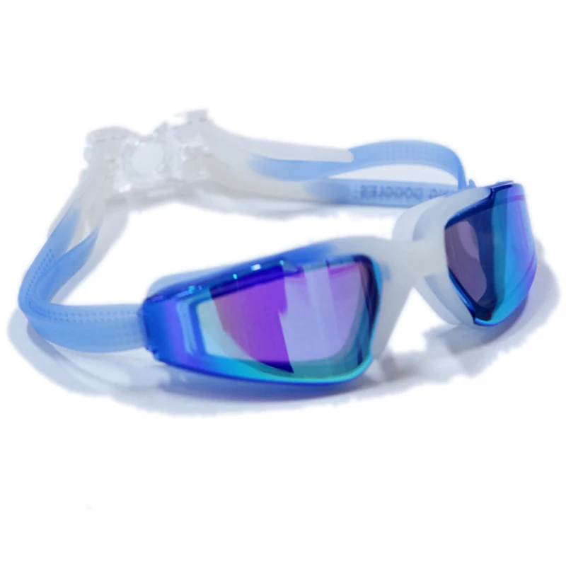 Покрытием гель силикона Анти-туман Плавание ming очки анти-УФ Регулируемый Плавание ming бассейна очки Для мужчин Для женщин Плавание Очки для взрослых - Цвет: Синий