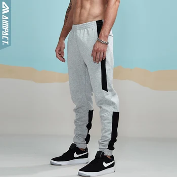 

Aimpact 2018 New spring Joggers Pants Men Cotton Patchwork Sweatpants Man Fitted Track Pants Active lounging Pants Male AM5002