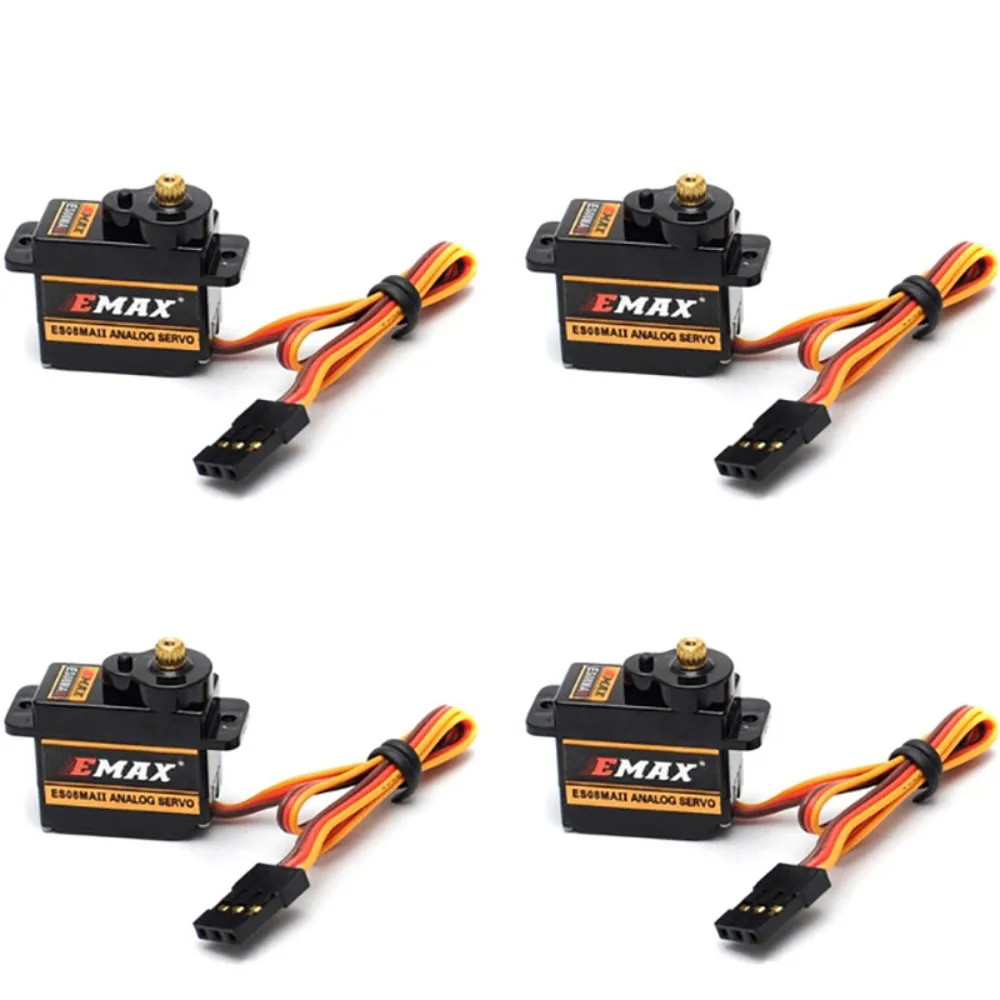 Goede Nieuwe 4 stks partij OEM EMAX ES08MA II Mini Metal Gear Analoge Servo Micro stuurinrichting Geschikt voor vaste vleugel, 450 helikopters