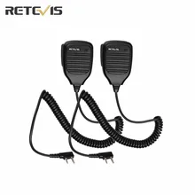 2X микрофон 2Pin PTT ручной плечо Динамик Mic рации аксессуары Retevis RT-5R H777 для Baofeng UV-5R UV5R