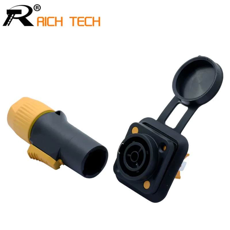 

1set High quality 20A Waterproof Powercon LED Large Screen Power Plug PA66 Flame-retardant Industrial Power connector OUT/IN