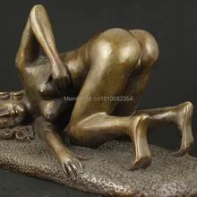 КИТАЙСКИЙ СТАРАЯ БРОНЗА КОЛЛЕКЦИОННЫЕ РУЧНАЯ РЕЗНЫЕ КРАСАВИЦА СЕКСУАЛЬНАЯ ИСКУССТВО СТАТУЯ ОРНАМЕНТ