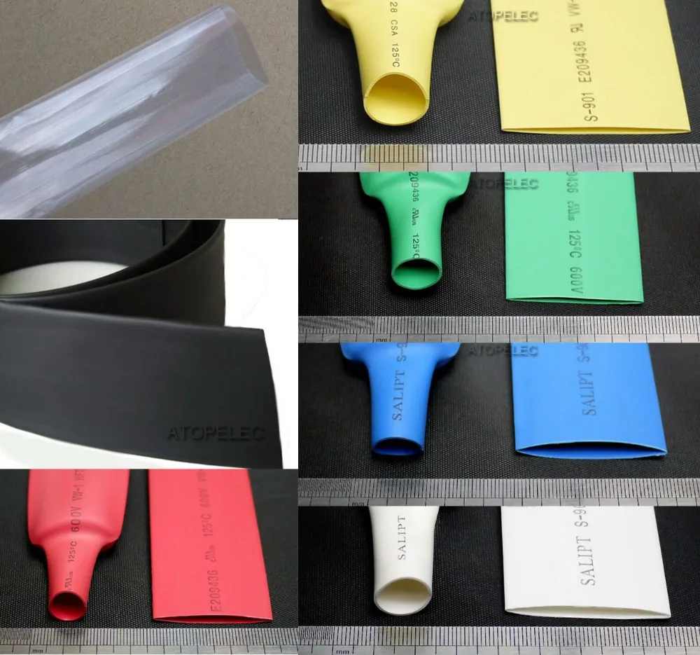 

40mm Wide / 25mm Diameter Polyolefin 2:1 Heat Shrink Tubing ROHS UL 1 Meter