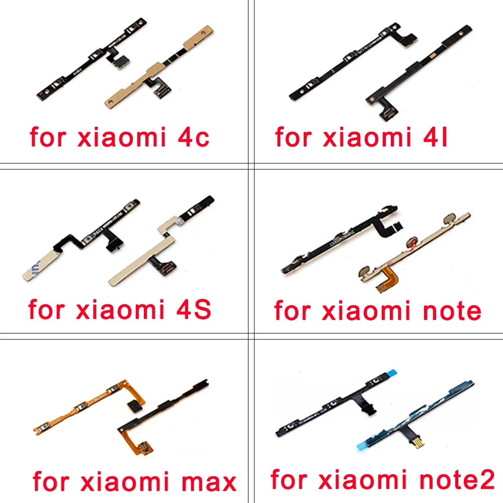 On Off Video Up Down Button Volume Power Flex Cables For Xiaomi Mi4C Mi4I 4S MAX 4C 4I NOTE note2 Repair Parts | Мобильные телефоны