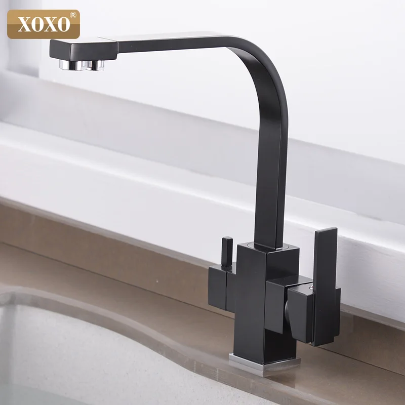 grey kitchen sink XOXO Filter Kitchen Faucet Drinking Water Single Hole Black Hot and cold Pure Water Sinks Deck Mounted  Mixer Tap 81058 single bowl kitchen sink Kitchen Fixtures