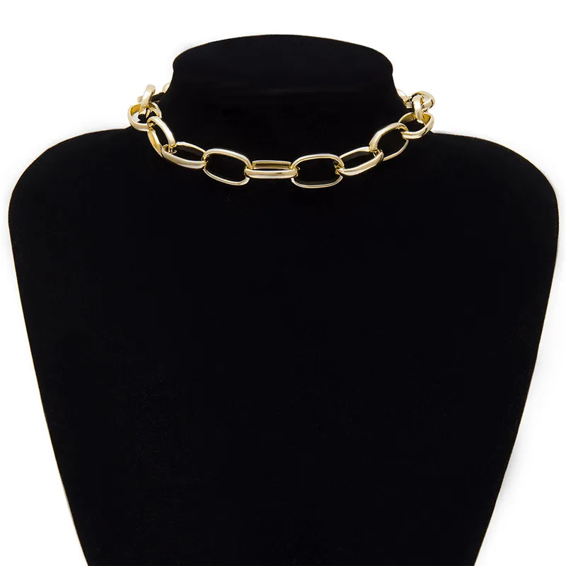 Ожерелье-чокер с цепочкой для женщин, металлическое золотое ожерелье для девушек, друзей, мужчин, ювелирное изделие, подарок