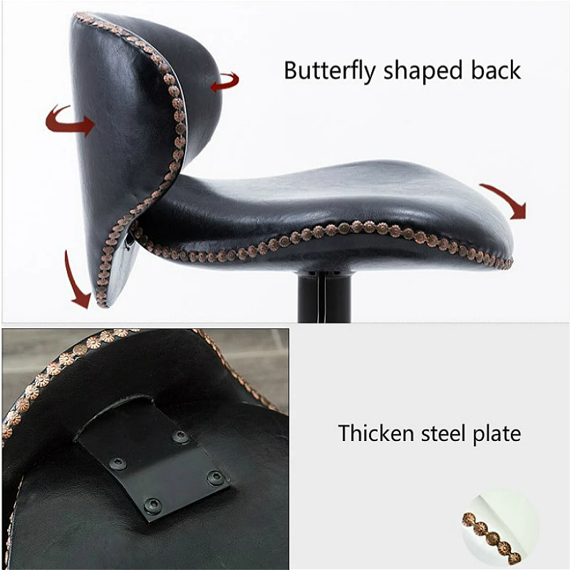 Simple Style Lifted Bar Chair Rotated Multi-purpose Front Desk High Stool with Backrest Checkstand Stool Household Balcony Seat Simple Style Lifted Bar Chair Rotated Multi-purpose Front Desk High Stool with Backrest Checkstand Stool Household Balcony Seat