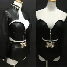 Хэллоуин Сценические костюмы для певцов бар джаз танец костюм пикантные короткие фотография дефиле Стадия Сексуальная Одежда для танцев боди