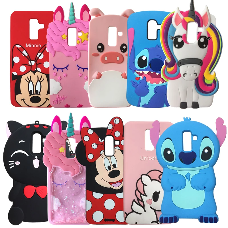 Cute Minnie Unicorn Silicone Case Coque For Samsung Galaxy J8 2018 3D Cartoon Soft Back Cover Phone Cases |