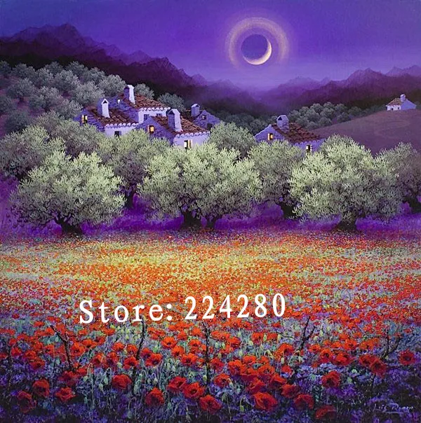 Romantic Night Garden Needlework Embroidery Tranquil DIY 14CT Unprinted Cross stitch kits Art Pattern Cross-Stitching decor | Дом и сад