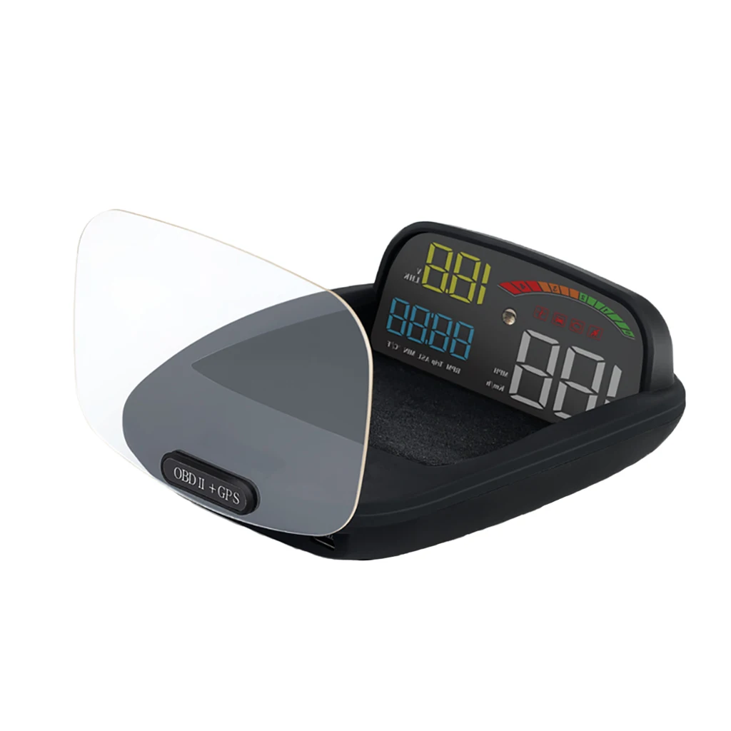 4 inch Screen Car HUD Projector Head Up Display Speed Warning Fuel OBD II GPS Speedometer Automatic Switch
