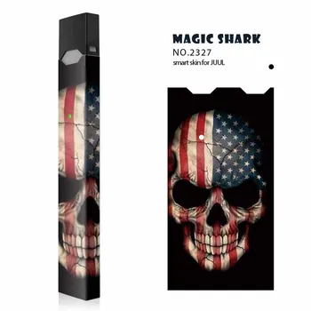 

Magic Shark USA Flag Skull American Captain PVC Ultra Thin Case Cover Sticker for Juul Wrap Skin Film for Juul