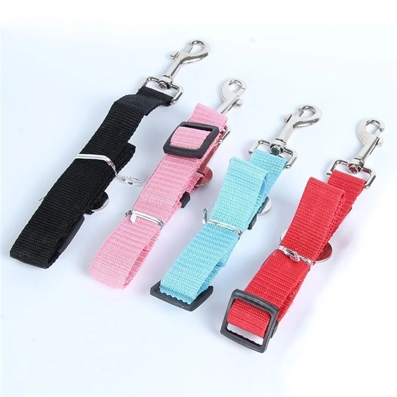 

1pc Home Pet Seatbelt Harness Leash Clip Dog Cat Car Belt Security Safty Solid Color Universal Nylon Dog Seat BeltGCCYBB21